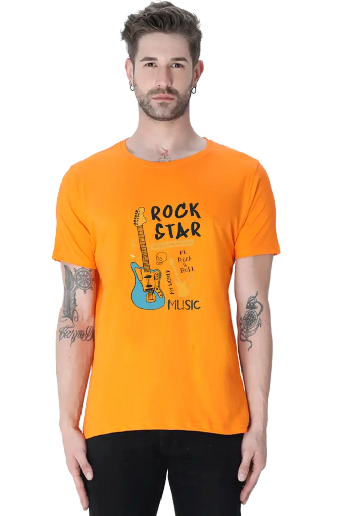 Rock Star T shirt(Orange) (S)